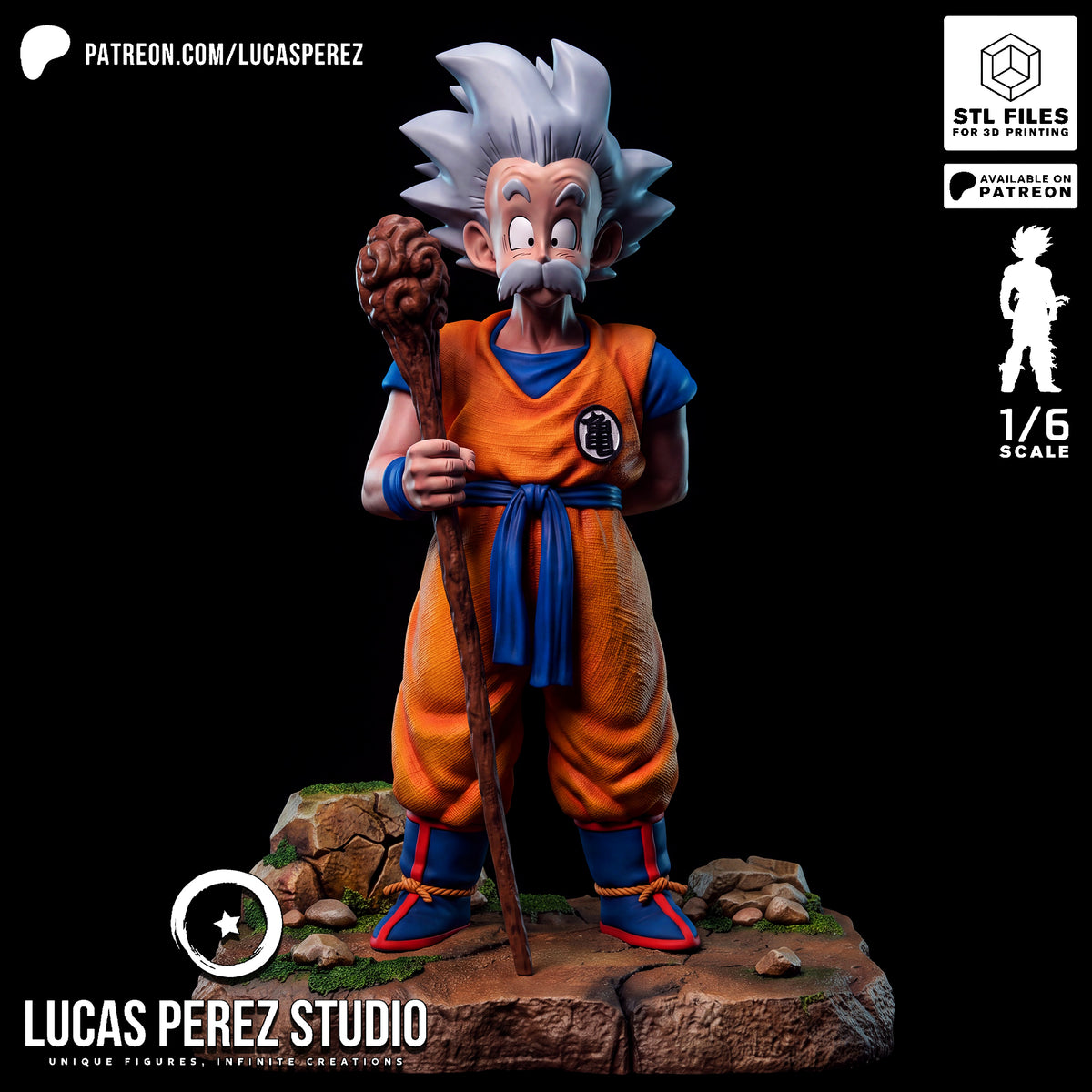 Ancient Goku 1/6 Scale Resin Statue | Custom Anime Art Toy