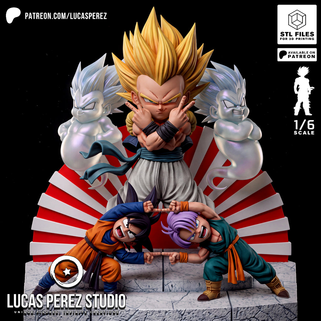 Super Saiyan Gotenks & Fusion Pose 1/6 Scale Collectible Statue / Diorama – Lucas Perez Studio
