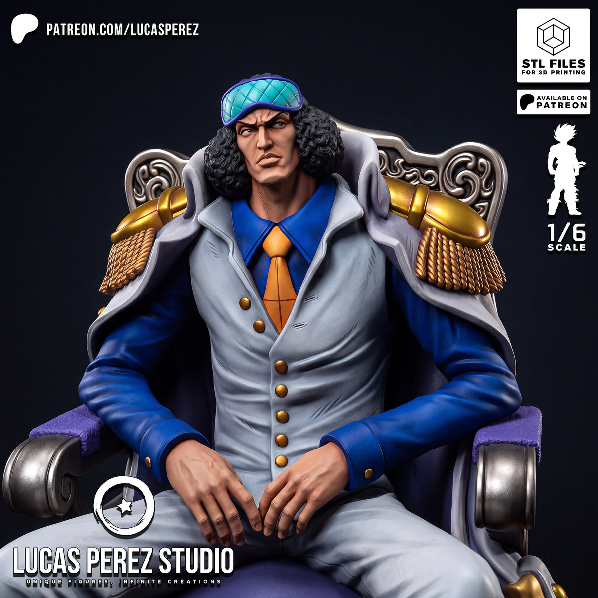 Aokiji (Kuzan) Seated Admiral Resin Statue - 1/6 Scale One Piece Collectible