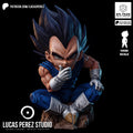 Chibi Vegeta Contemplative Pose Resin Statue - Custom Anime Art Toy