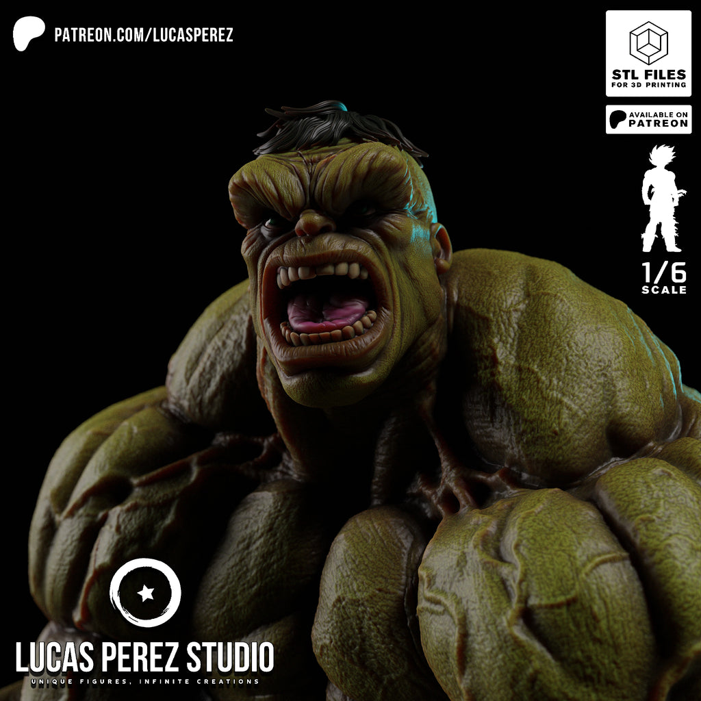 The Incredible Hulk Crouching Rage Resin Statue - 1/6 Scale Marvel Collectible