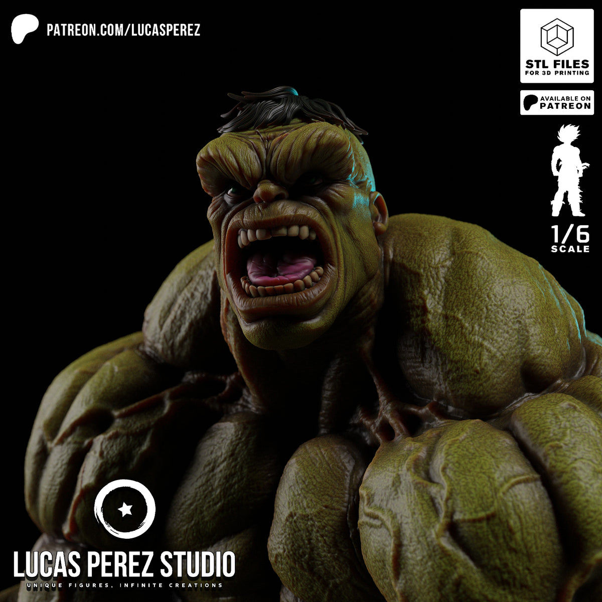 The Incredible Hulk Crouching Rage Resin Statue - 1/6 Scale Marvel Collectible