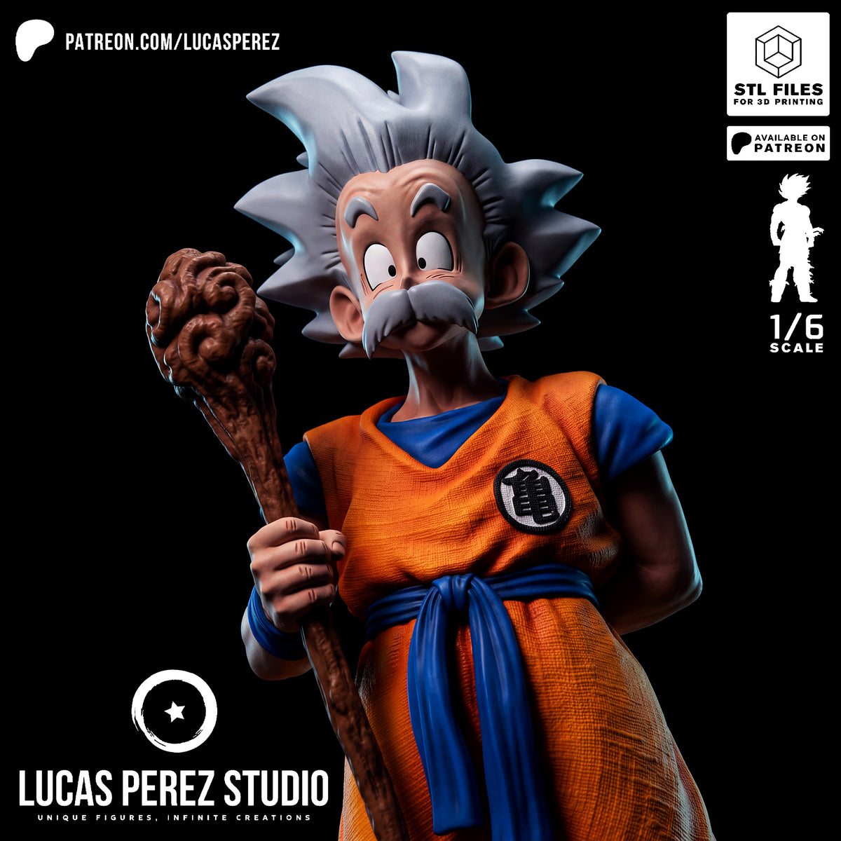 Ancient Goku 1/6 Scale Resin Statue | Custom Anime Art Toy