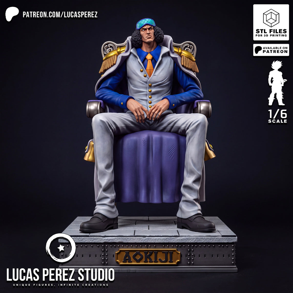 Aokiji (Kuzan) Seated Admiral Resin Statue - 1/6 Scale One Piece Collectible