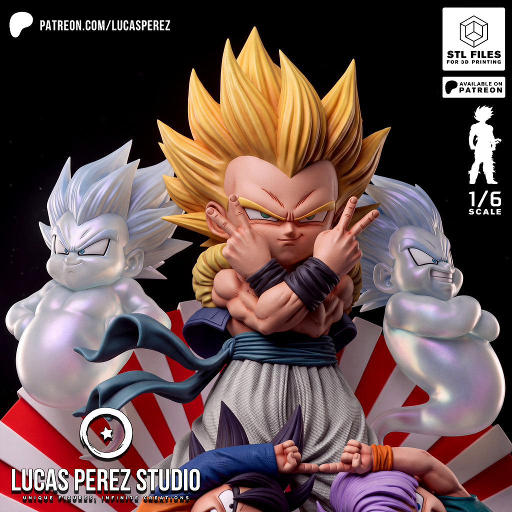 Super Saiyan Gotenks & Fusion Pose 1/6 Scale Collectible Statue / Diorama – Lucas Perez Studio