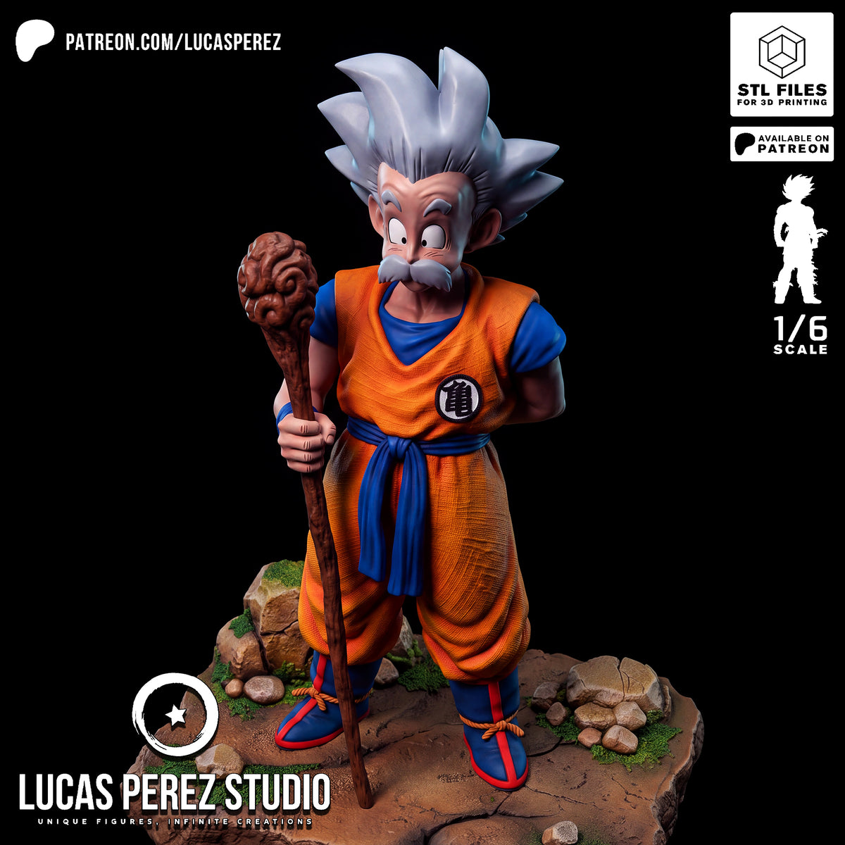 Ancient Goku 1/6 Scale Resin Statue | Custom Anime Art Toy