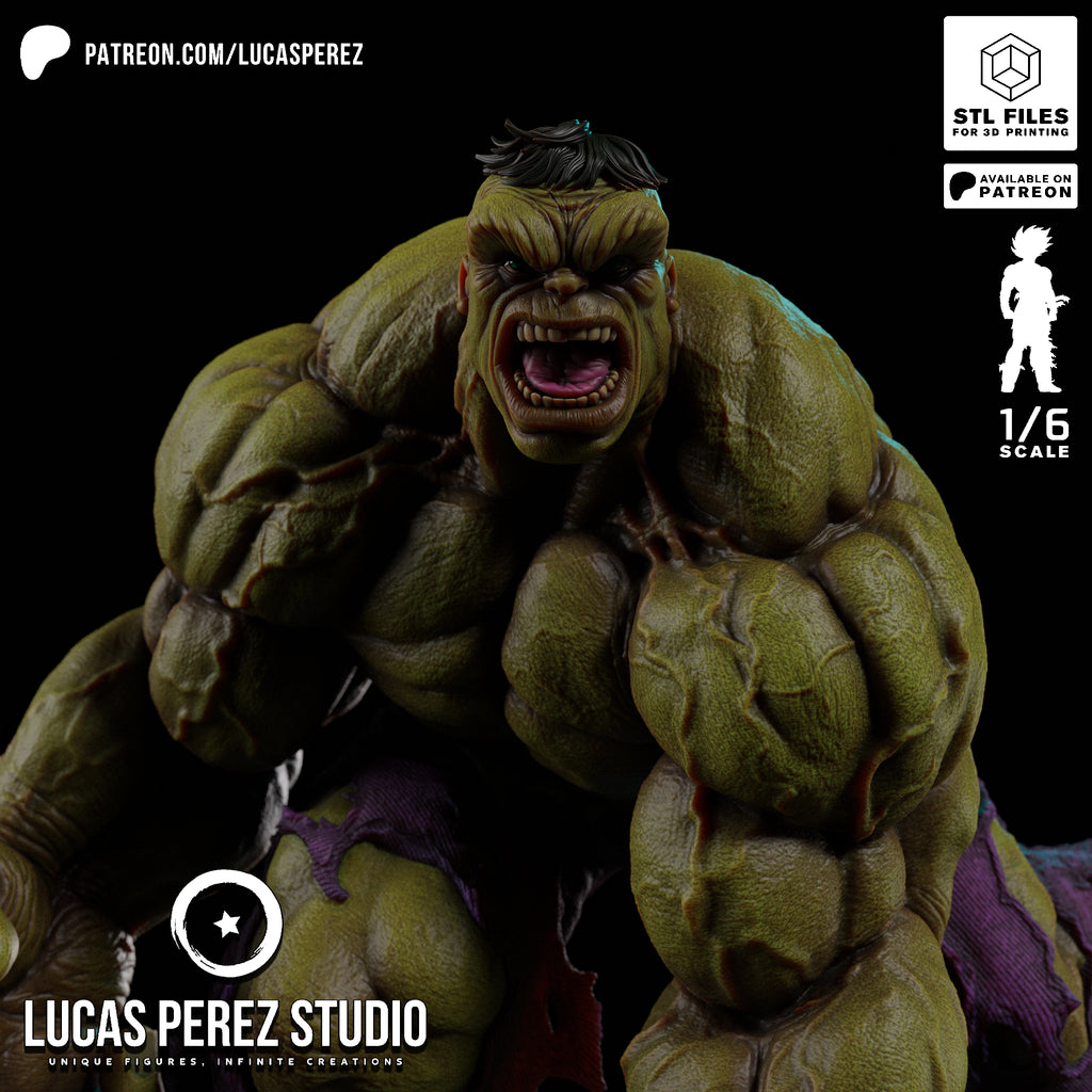 The Incredible Hulk Crouching Rage Resin Statue - 1/6 Scale Marvel Collectible