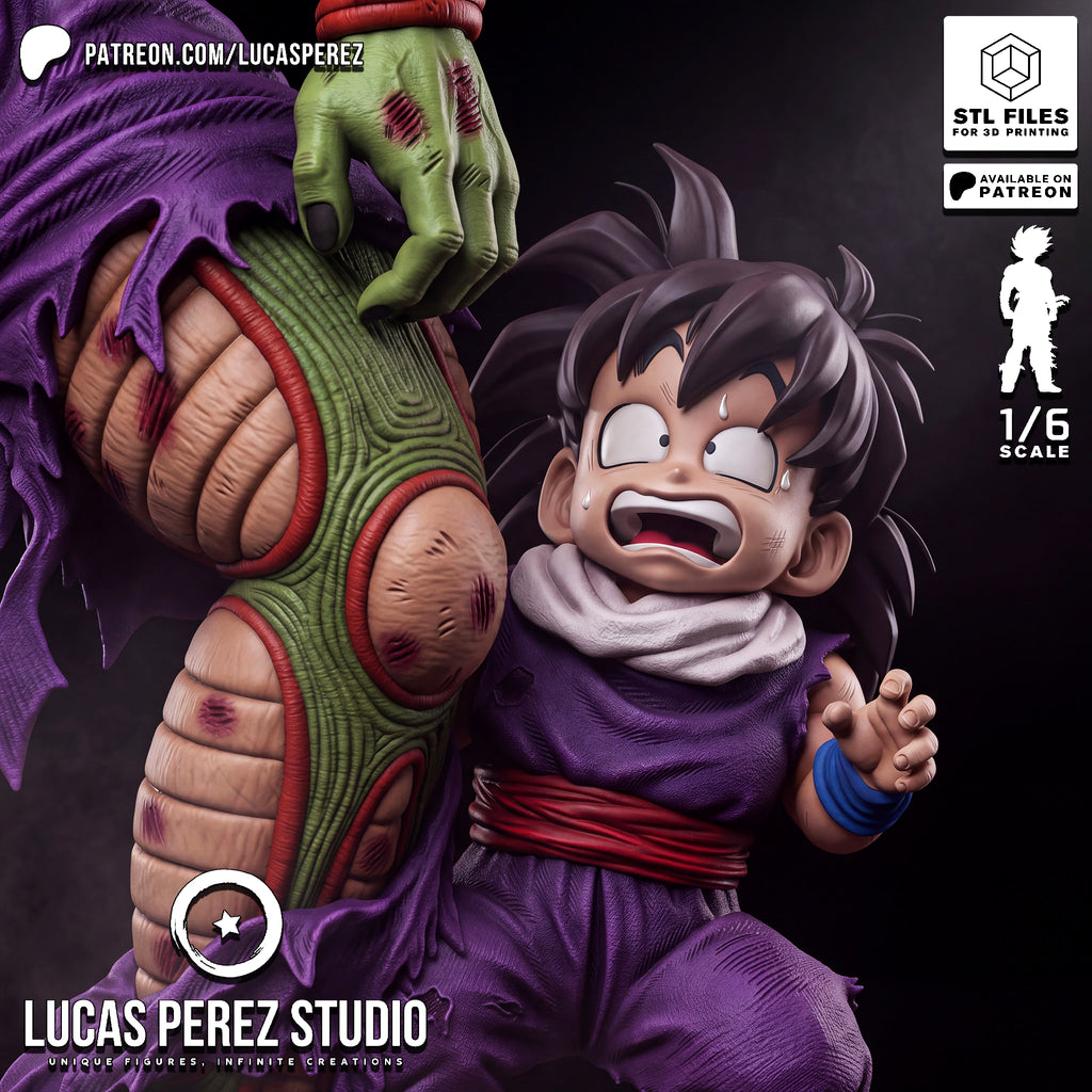 Battle-Damaged Piccolo & Gohan 1/6 Scale Resin Statue - Custom Anime Art Toy