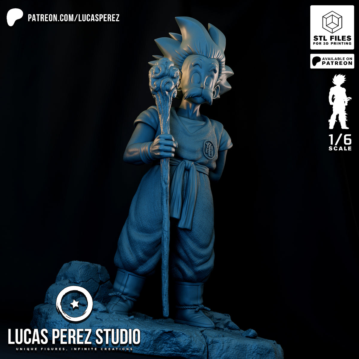 Ancient Goku 1/6 Scale Resin Statue | Custom Anime Art Toy