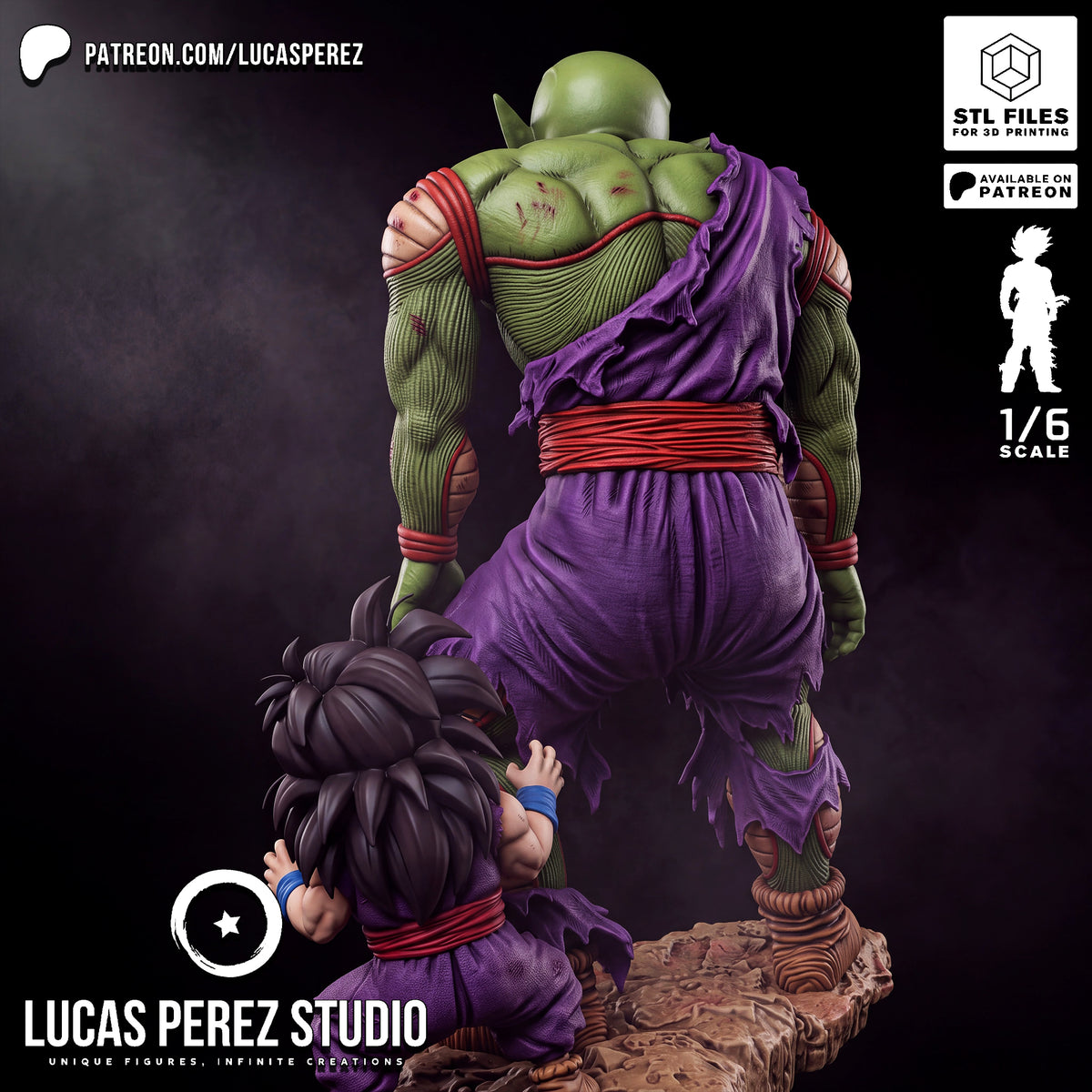 Battle-Damaged Piccolo & Gohan 1/6 Scale Resin Statue - Custom Anime Art Toy