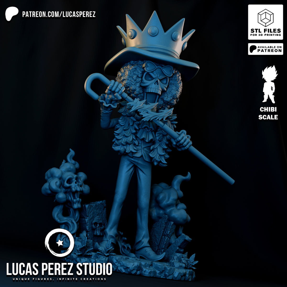 Brook Soul King Chibi Resin Statue - 1/6 Scale One Piece Collectible
