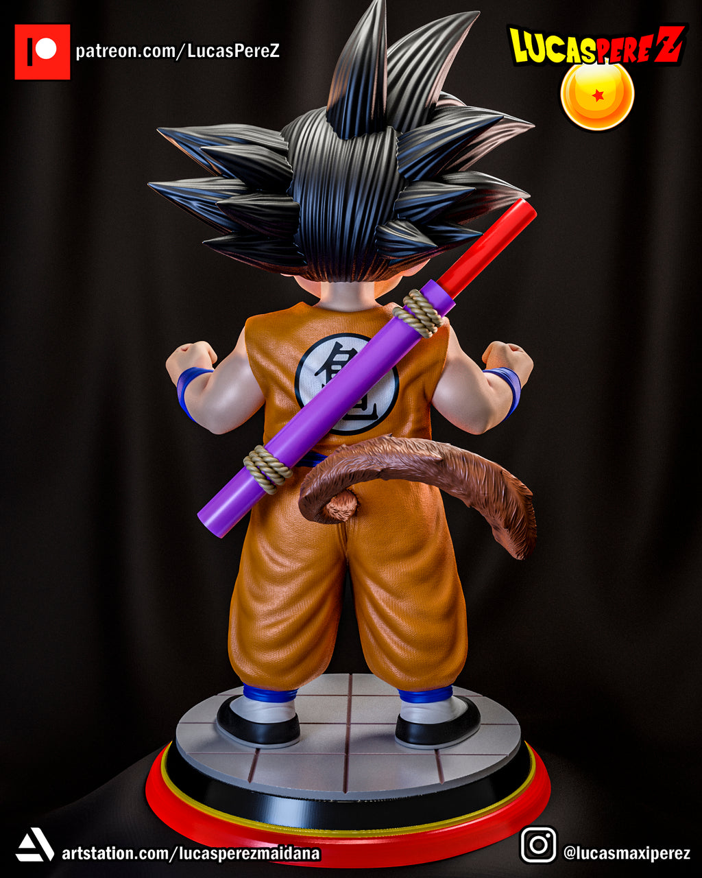 Young Goku with Power Pole 1/6 Scale Resin Statue | Custom Anime Art Toy