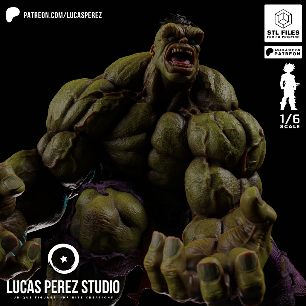 The Incredible Hulk Crouching Rage Resin Statue - 1/6 Scale Marvel Collectible