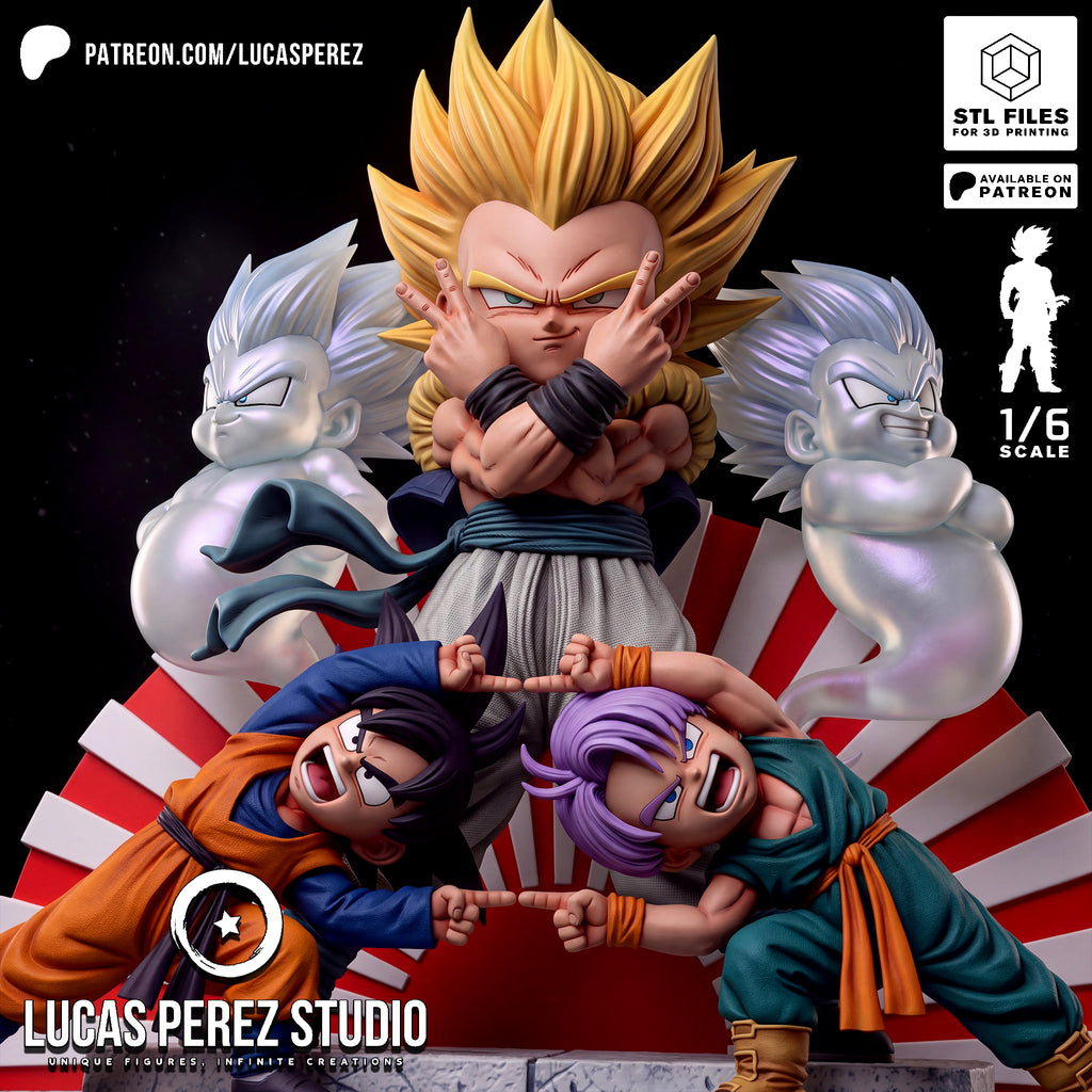 Super Saiyan Gotenks & Fusion Pose 1/6 Scale Collectible Statue / Diorama – Lucas Perez Studio