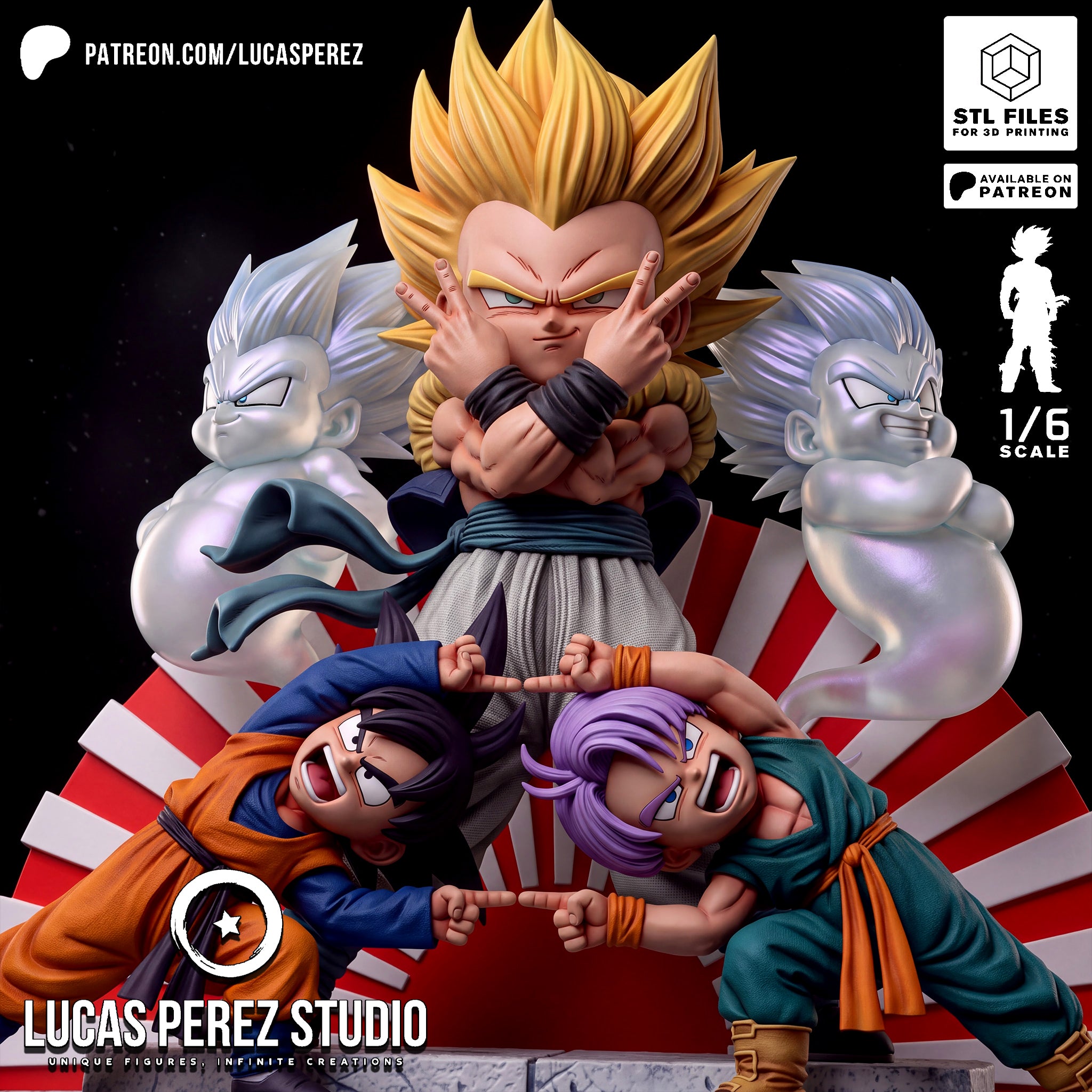 Super Saiyan Gotenks & Fusion Pose 1/6 Scale Collectible Statue / Diorama – Lucas Perez Studio