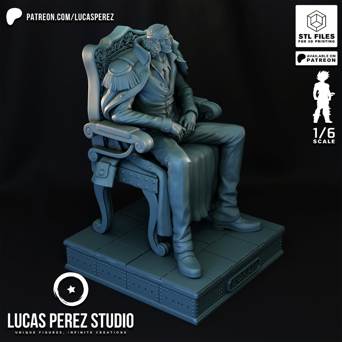 Aokiji (Kuzan) Seated Admiral Resin Statue - 1/6 Scale One Piece Collectible