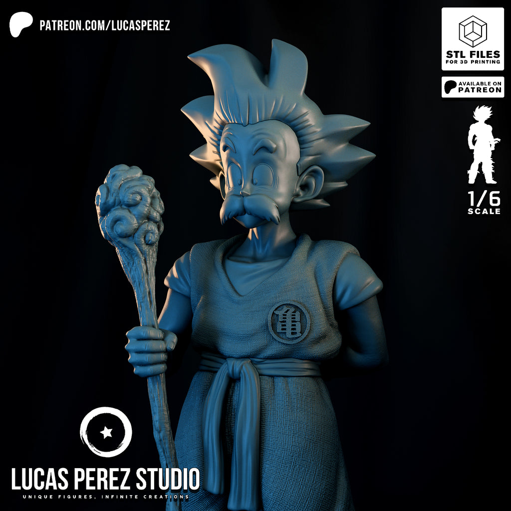 Ancient Goku 1/6 Scale Resin Statue | Custom Anime Art Toy