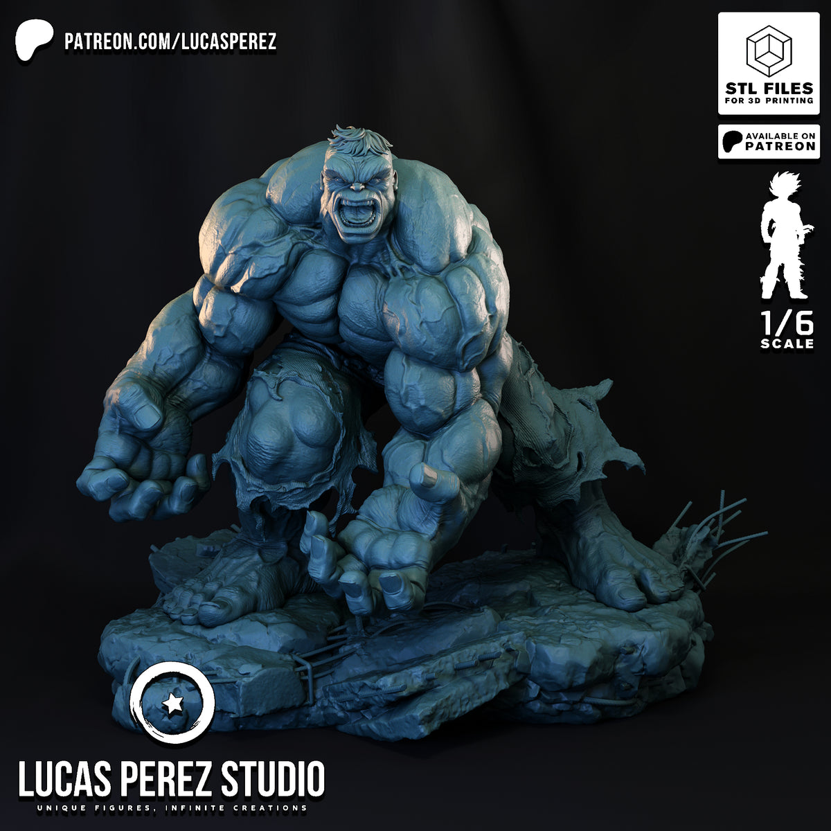 The Incredible Hulk Crouching Rage Resin Statue - 1/6 Scale Marvel Collectible