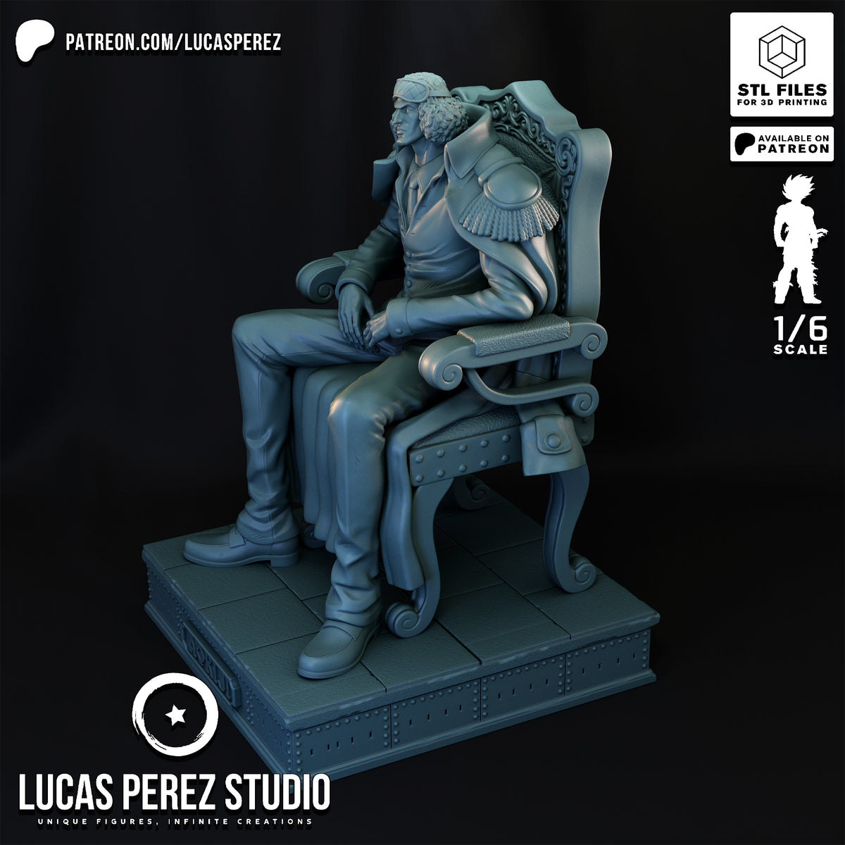 Aokiji (Kuzan) Seated Admiral Resin Statue - 1/6 Scale One Piece Collectible