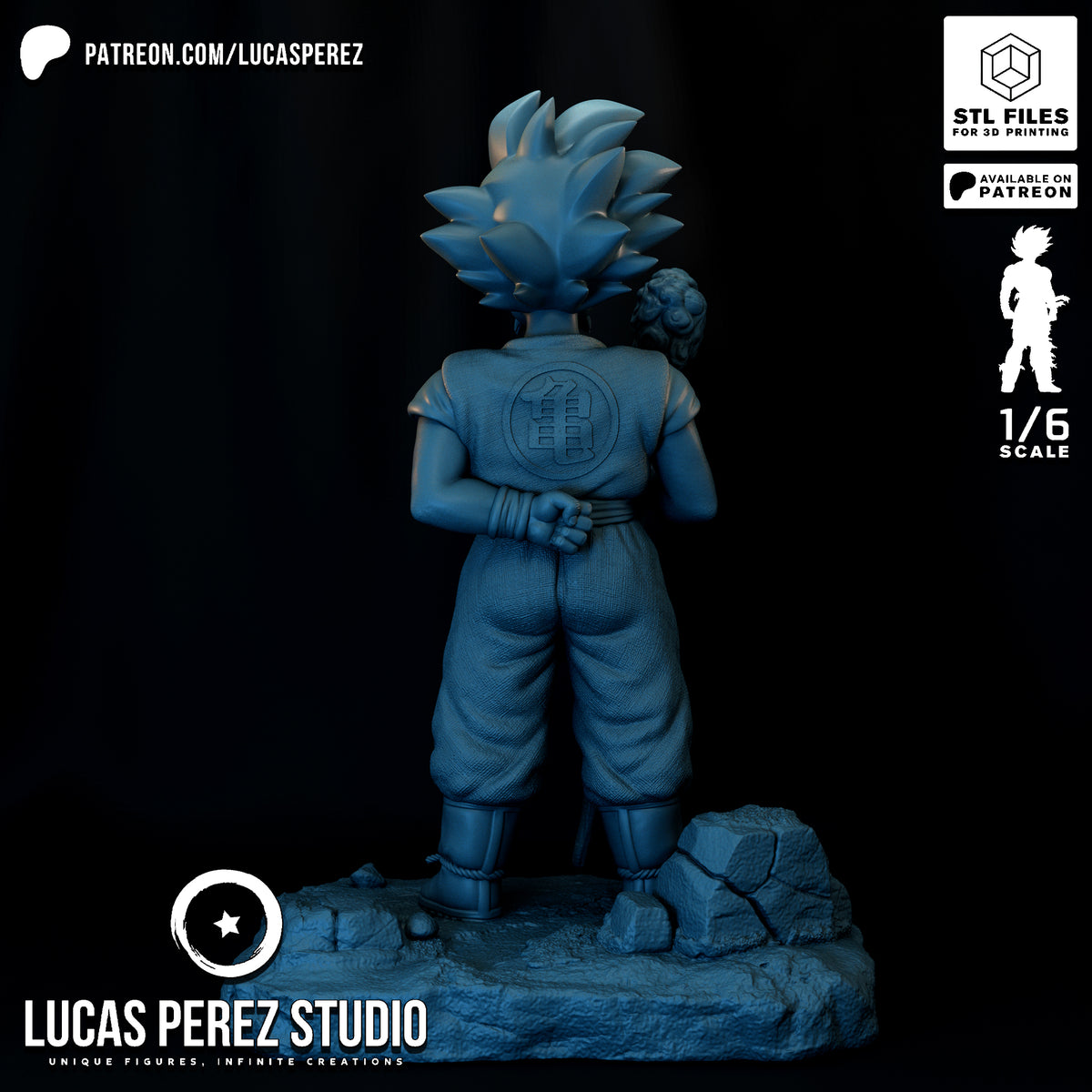 Ancient Goku 1/6 Scale Resin Statue | Custom Anime Art Toy