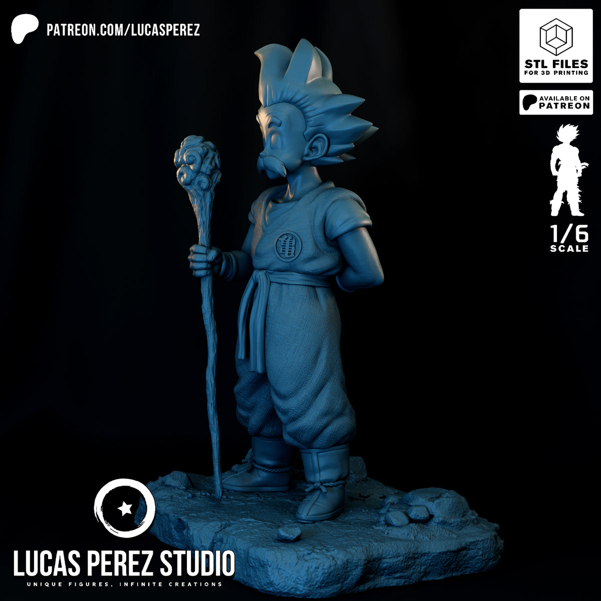 Ancient Goku 1/6 Scale Resin Statue | Custom Anime Art Toy