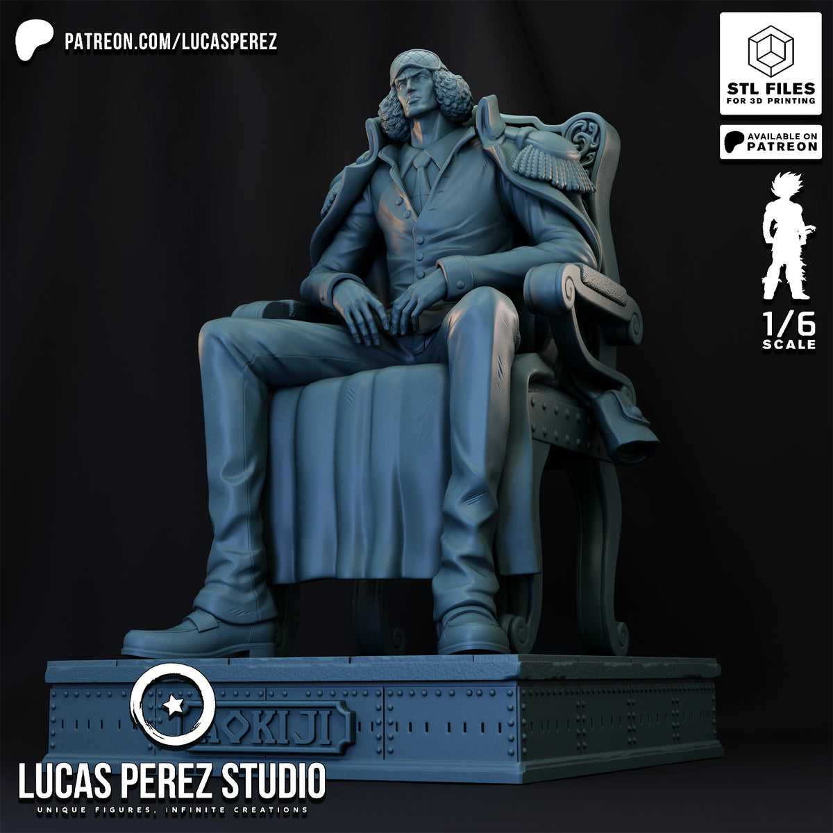 Aokiji (Kuzan) Seated Admiral Resin Statue - 1/6 Scale One Piece Collectible