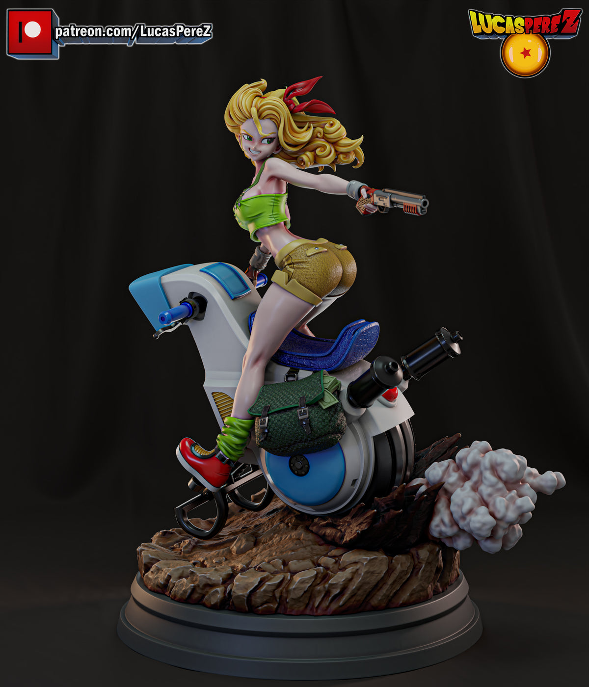 Launch on One-Wheeled Motorcycle 1/6 Scale Resin Statue - Custom Anime Art Toy