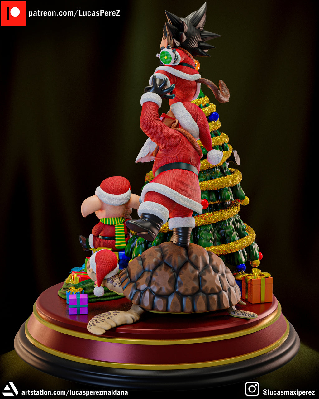 Dragon Ball Christmas Special (Goku, Master Roshi, Krillin, Oolong & Turtle) 1/6 Scale Collectible Holiday Statue – Lucas Perez