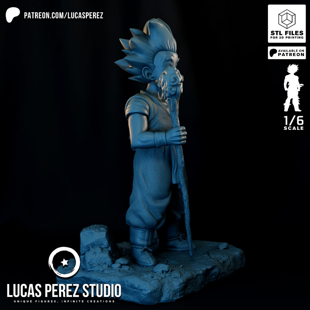 Ancient Goku 1/6 Scale Resin Statue | Custom Anime Art Toy