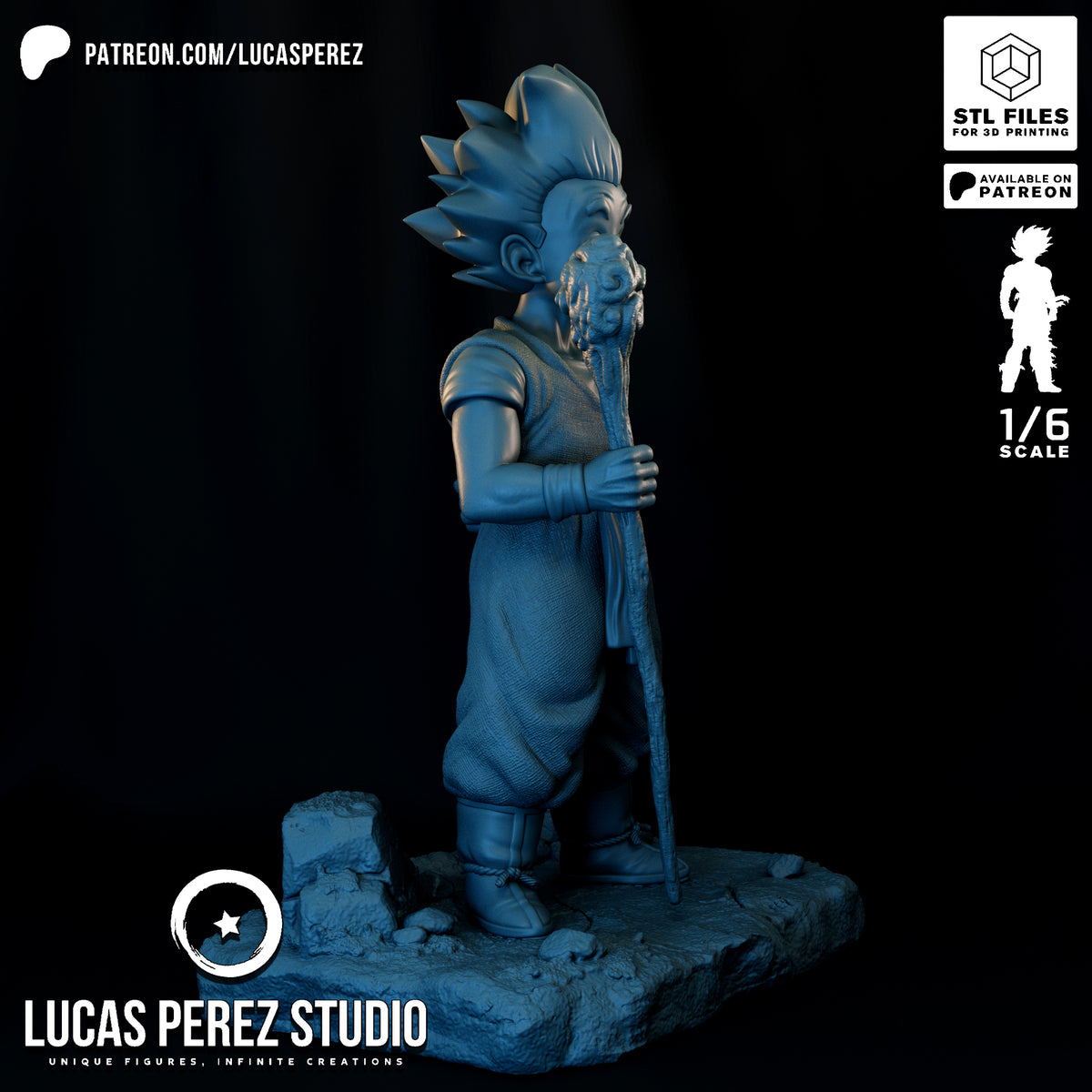 Ancient Goku 1/6 Scale Resin Statue | Custom Anime Art Toy