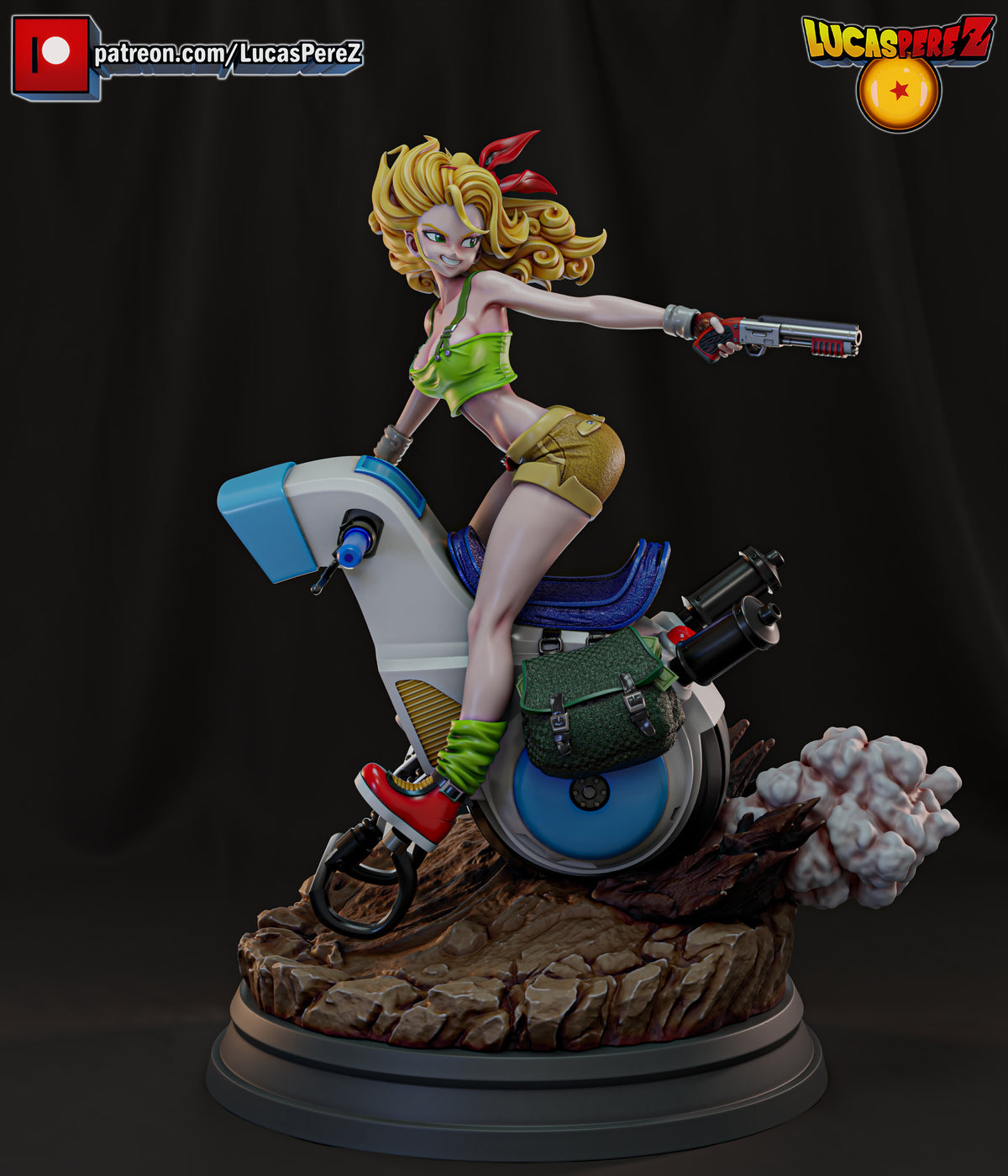 Launch on One-Wheeled Motorcycle 1/6 Scale Resin Statue - Custom Anime Art Toy