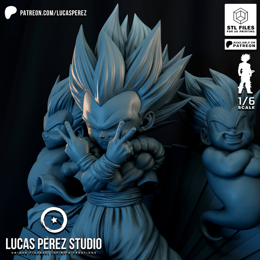 Super Saiyan Gotenks & Fusion Pose 1/6 Scale Collectible Statue / Diorama – Lucas Perez Studio