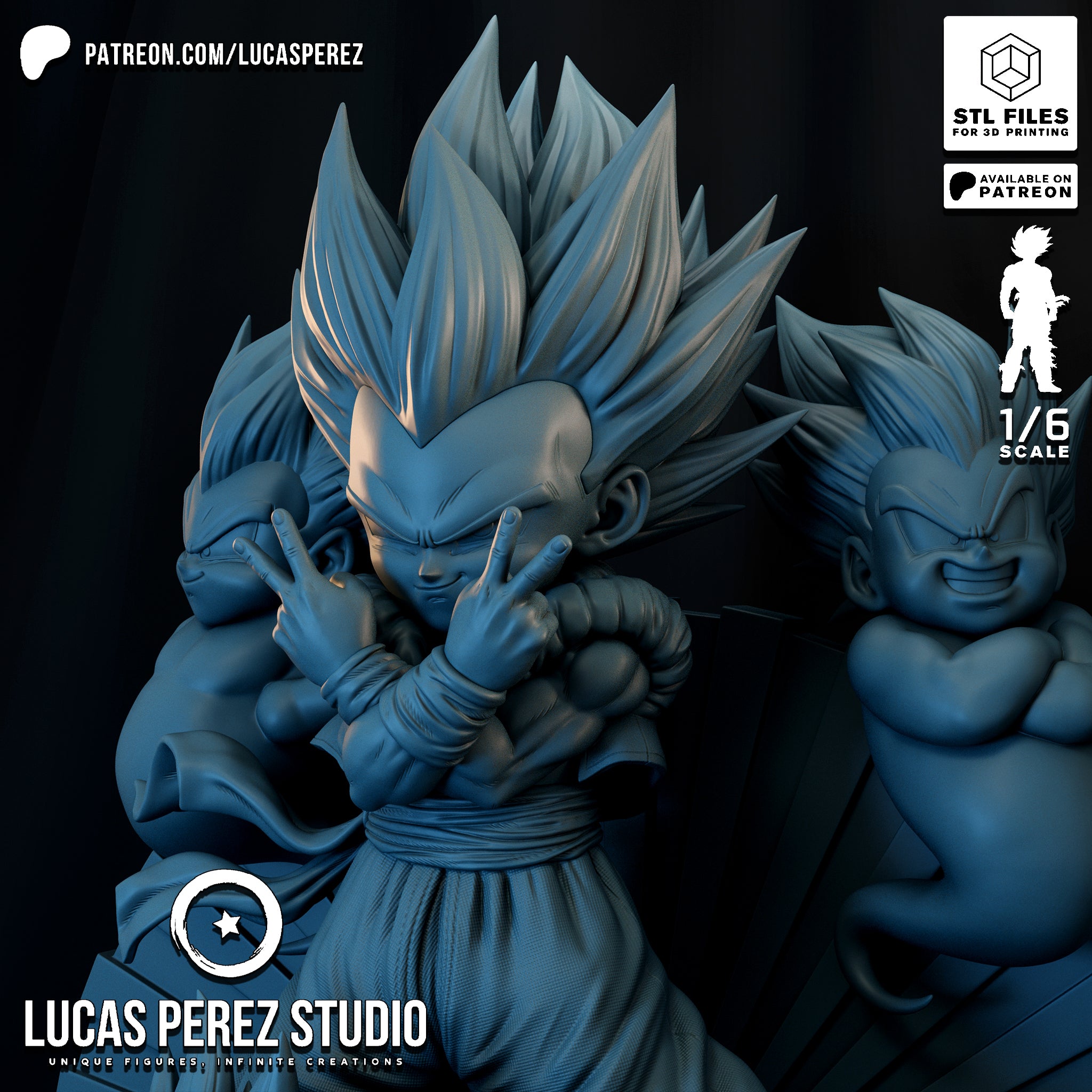 Super Saiyan Gotenks & Fusion Pose 1/6 Scale Collectible Statue / Diorama – Lucas Perez Studio