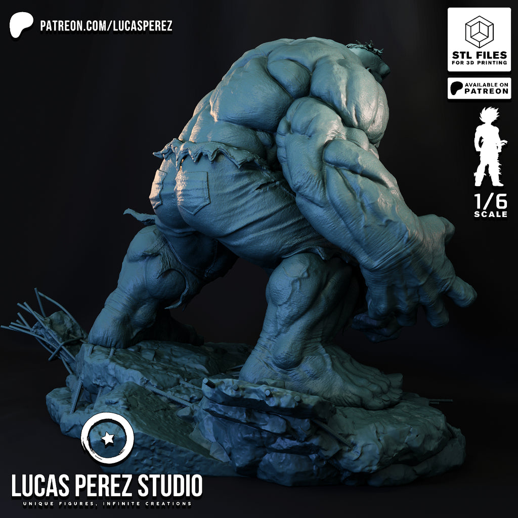 The Incredible Hulk Crouching Rage Resin Statue - 1/6 Scale Marvel Collectible