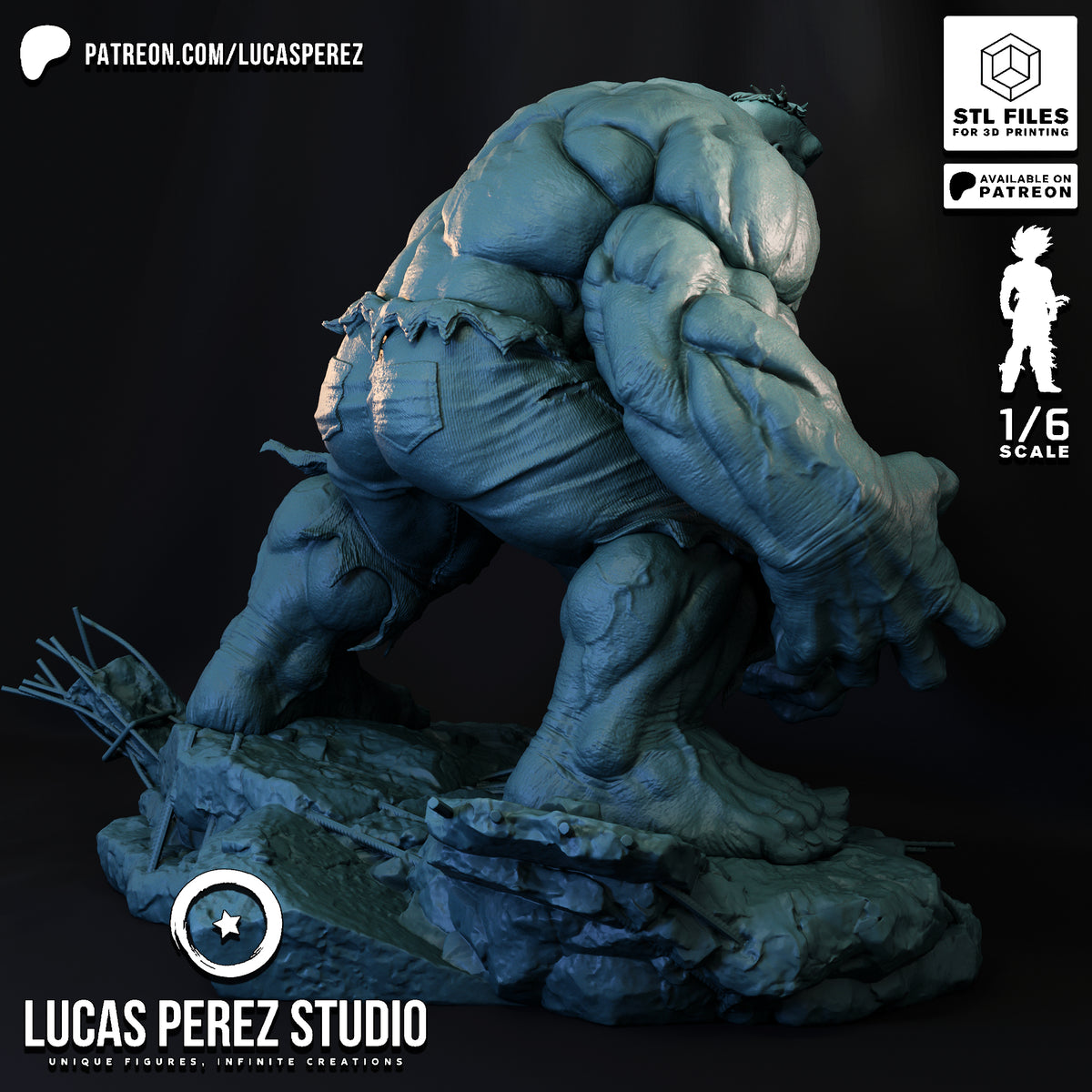 The Incredible Hulk Crouching Rage Resin Statue - 1/6 Scale Marvel Collectible