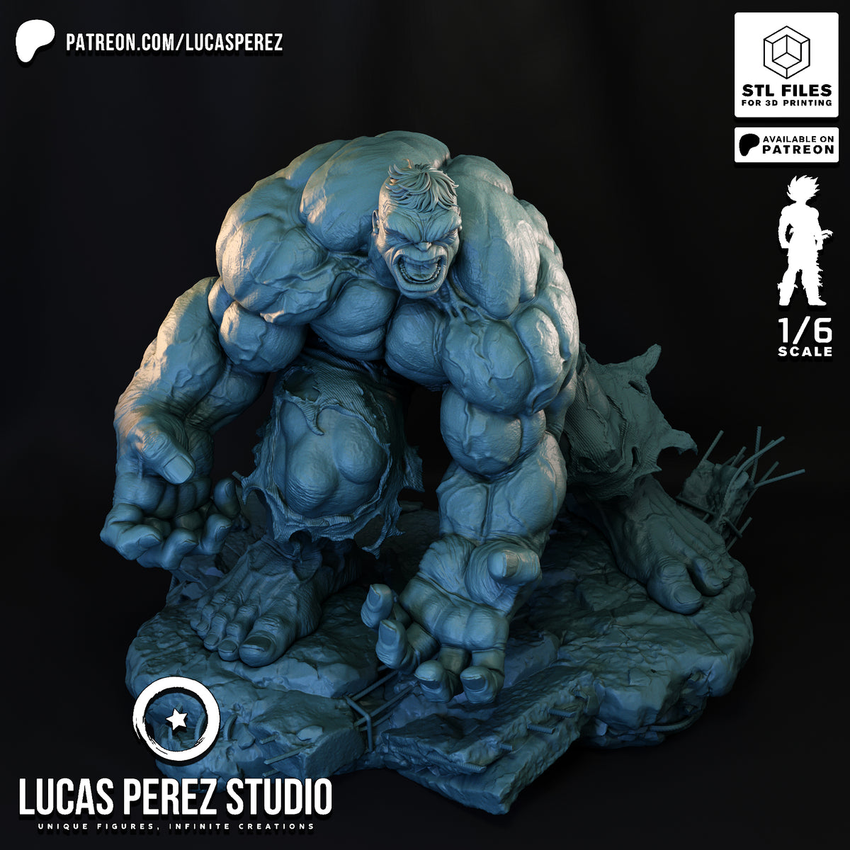 The Incredible Hulk Crouching Rage Resin Statue - 1/6 Scale Marvel Collectible