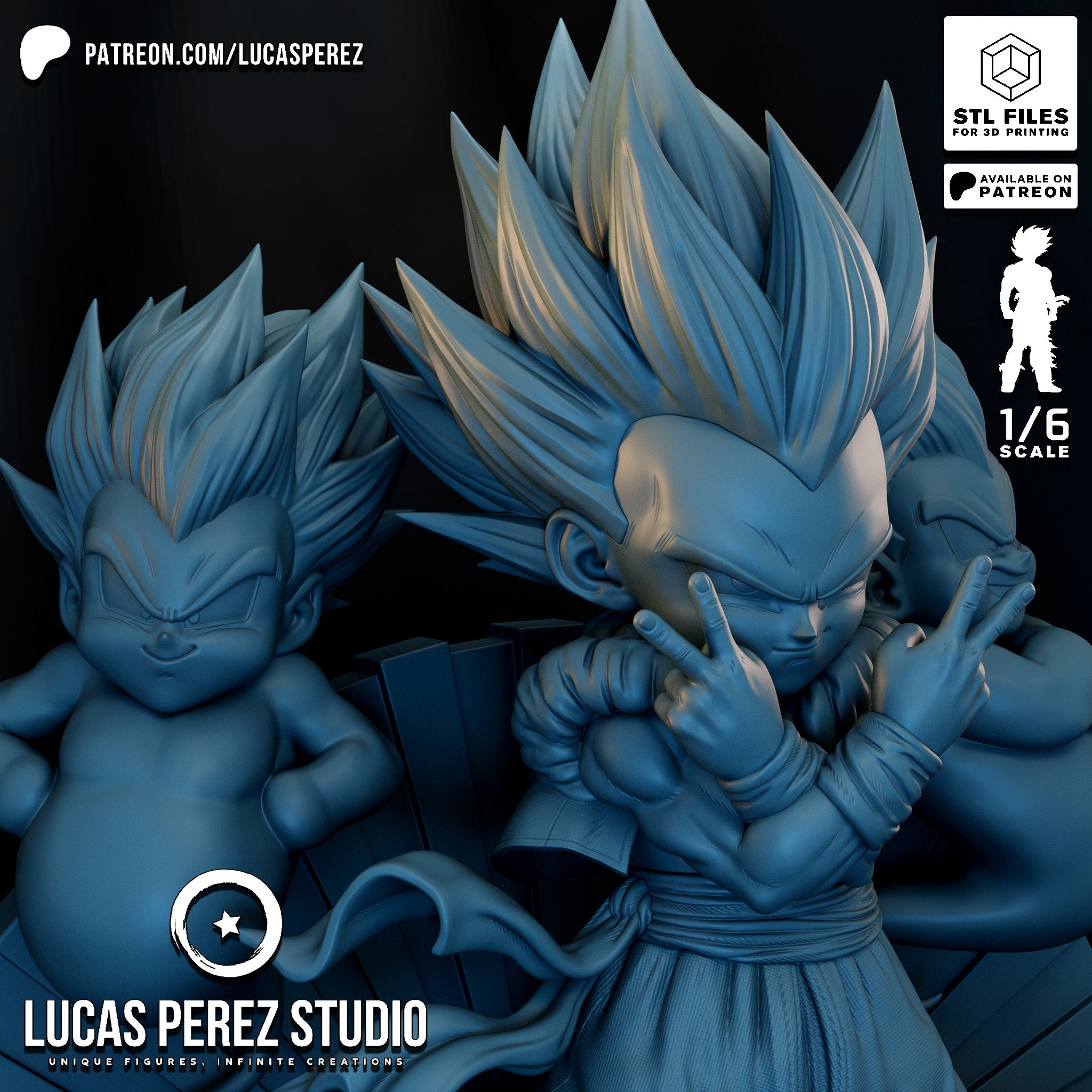 Super Saiyan Gotenks & Fusion Pose 1/6 Scale Collectible Statue / Diorama – Lucas Perez Studio