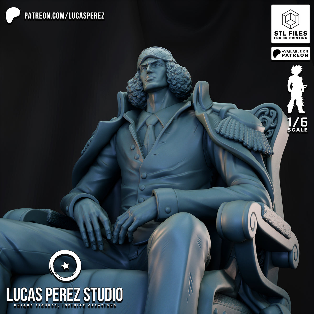 Aokiji (Kuzan) Seated Admiral Resin Statue - 1/6 Scale One Piece Collectible