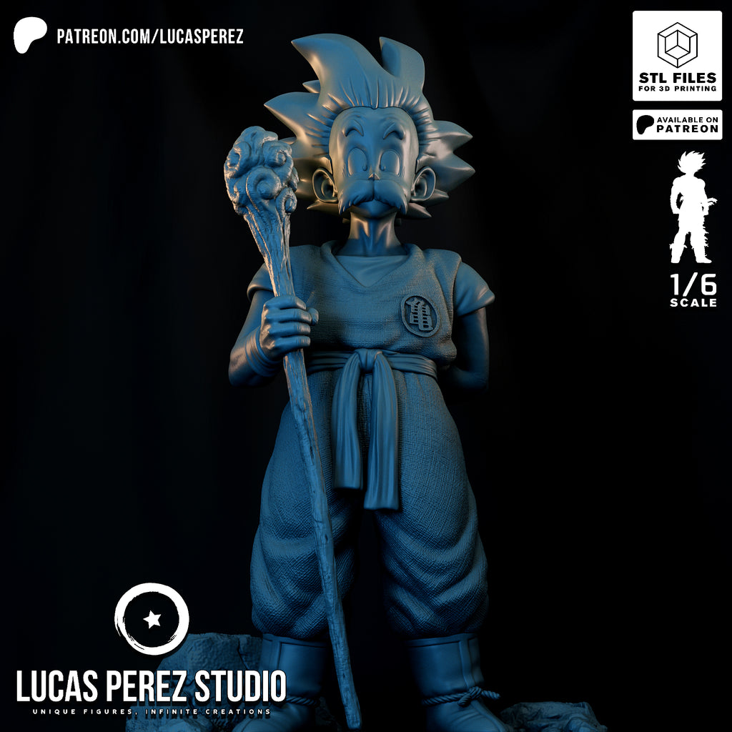 Ancient Goku 1/6 Scale Resin Statue | Custom Anime Art Toy