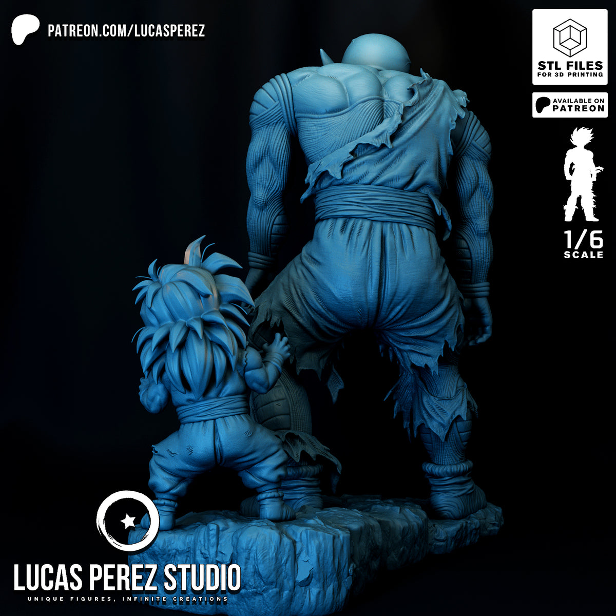 Battle-Damaged Piccolo & Gohan 1/6 Scale Resin Statue - Custom Anime Art Toy