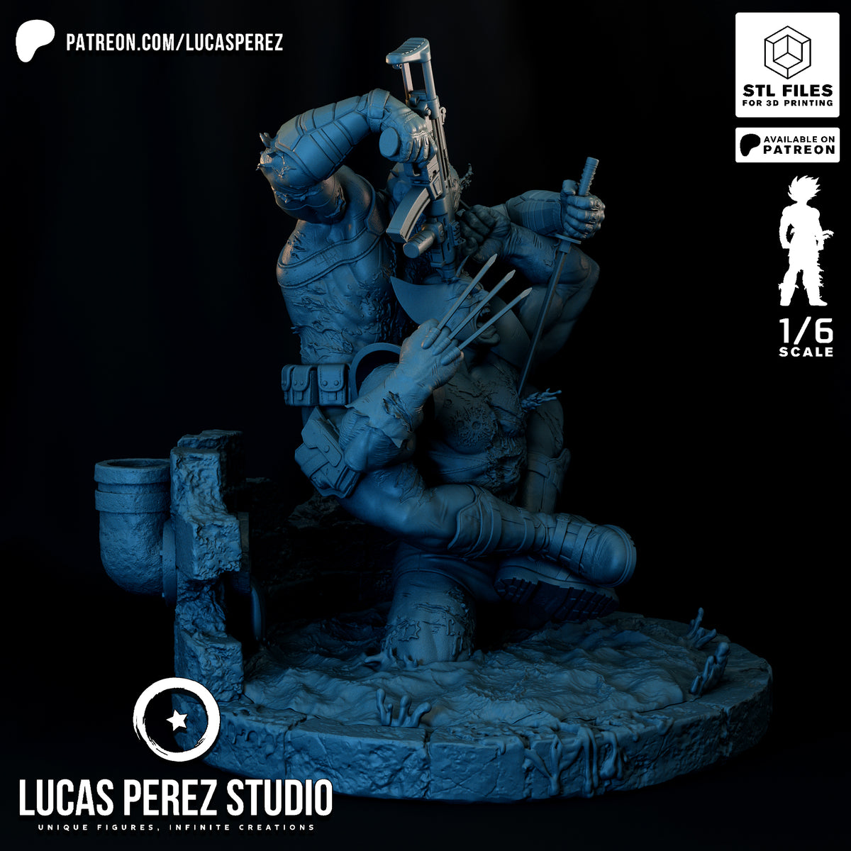 Deadpool vs. Wolverine Brutal Showdown Resin Statue - 1/6 Scale Marvel Collectible