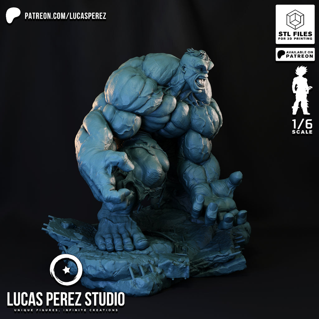 The Incredible Hulk Crouching Rage Resin Statue - 1/6 Scale Marvel Collectible
