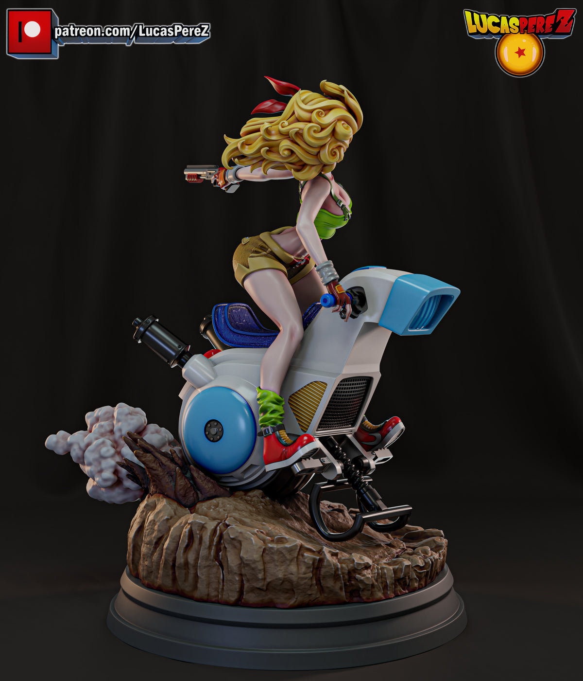 Launch on One-Wheeled Motorcycle 1/6 Scale Resin Statue - Custom Anime Art Toy