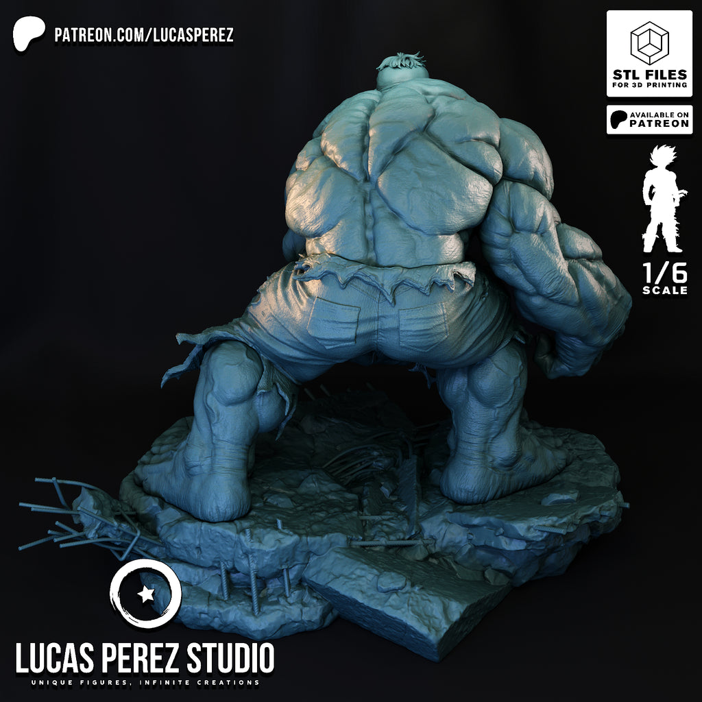 The Incredible Hulk Crouching Rage Resin Statue - 1/6 Scale Marvel Collectible