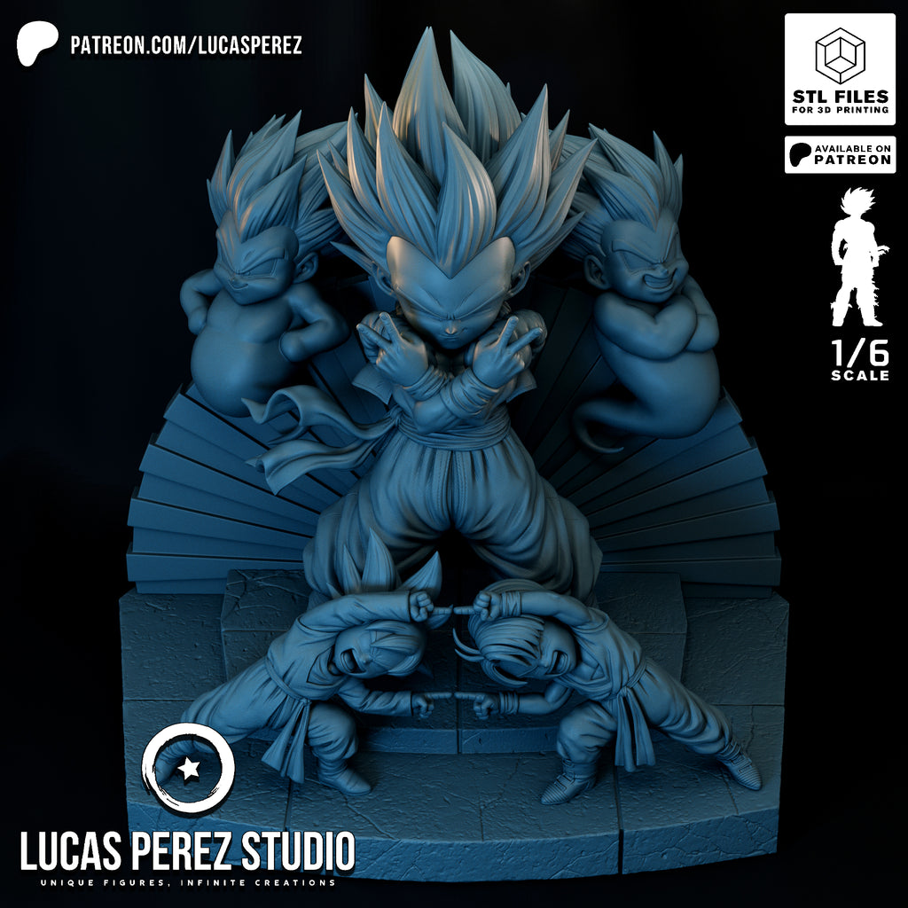 Super Saiyan Gotenks & Fusion Pose 1/6 Scale Collectible Statue / Diorama – Lucas Perez Studio