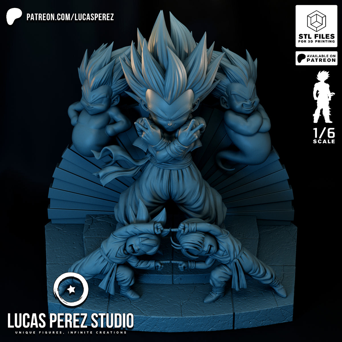 Super Saiyan Gotenks & Fusion Pose 1/6 Scale Collectible Statue / Diorama – Lucas Perez Studio