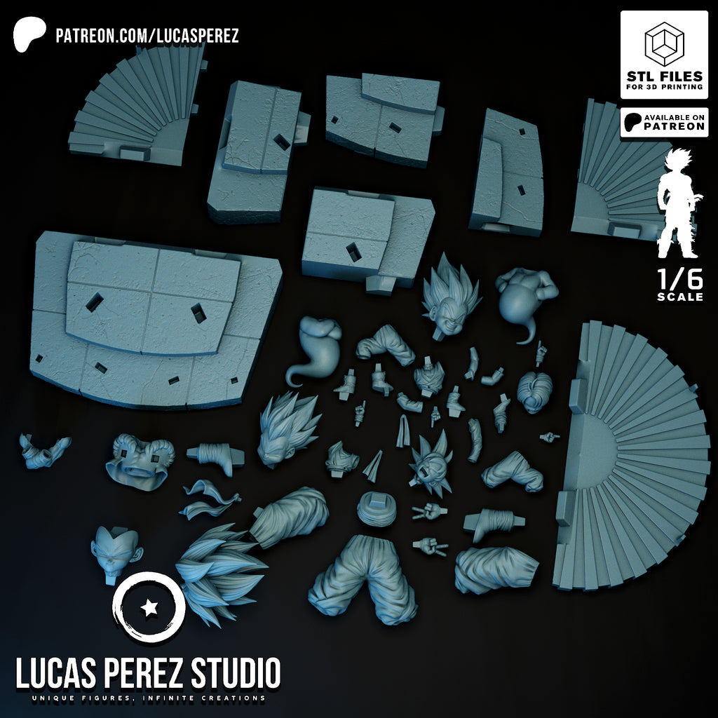 Super Saiyan Gotenks & Fusion Pose 1/6 Scale Collectible Statue / Diorama – Lucas Perez Studio