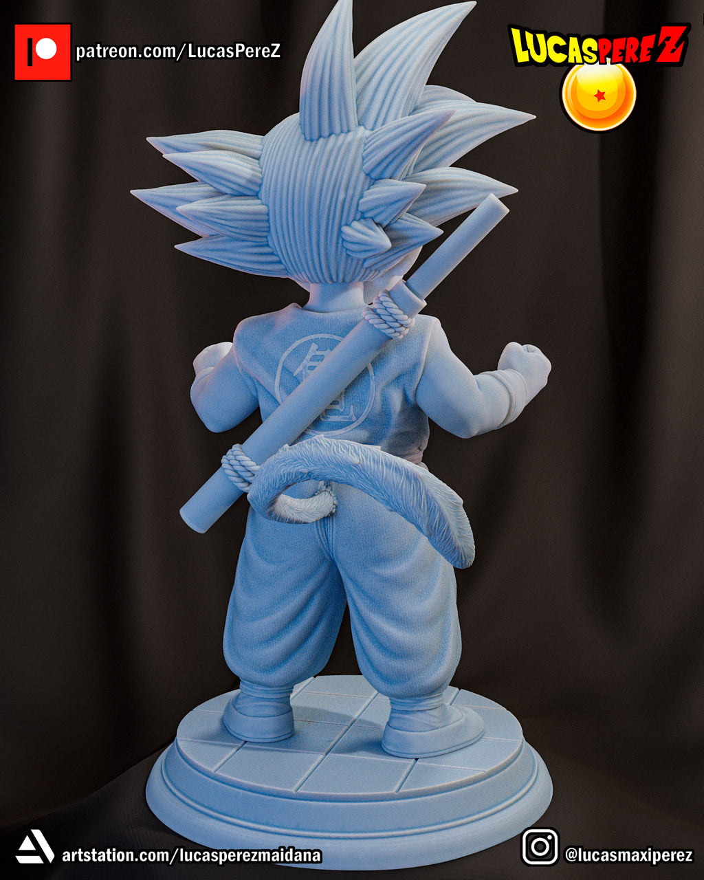 Young Goku with Power Pole 1/6 Scale Resin Statue | Custom Anime Art Toy