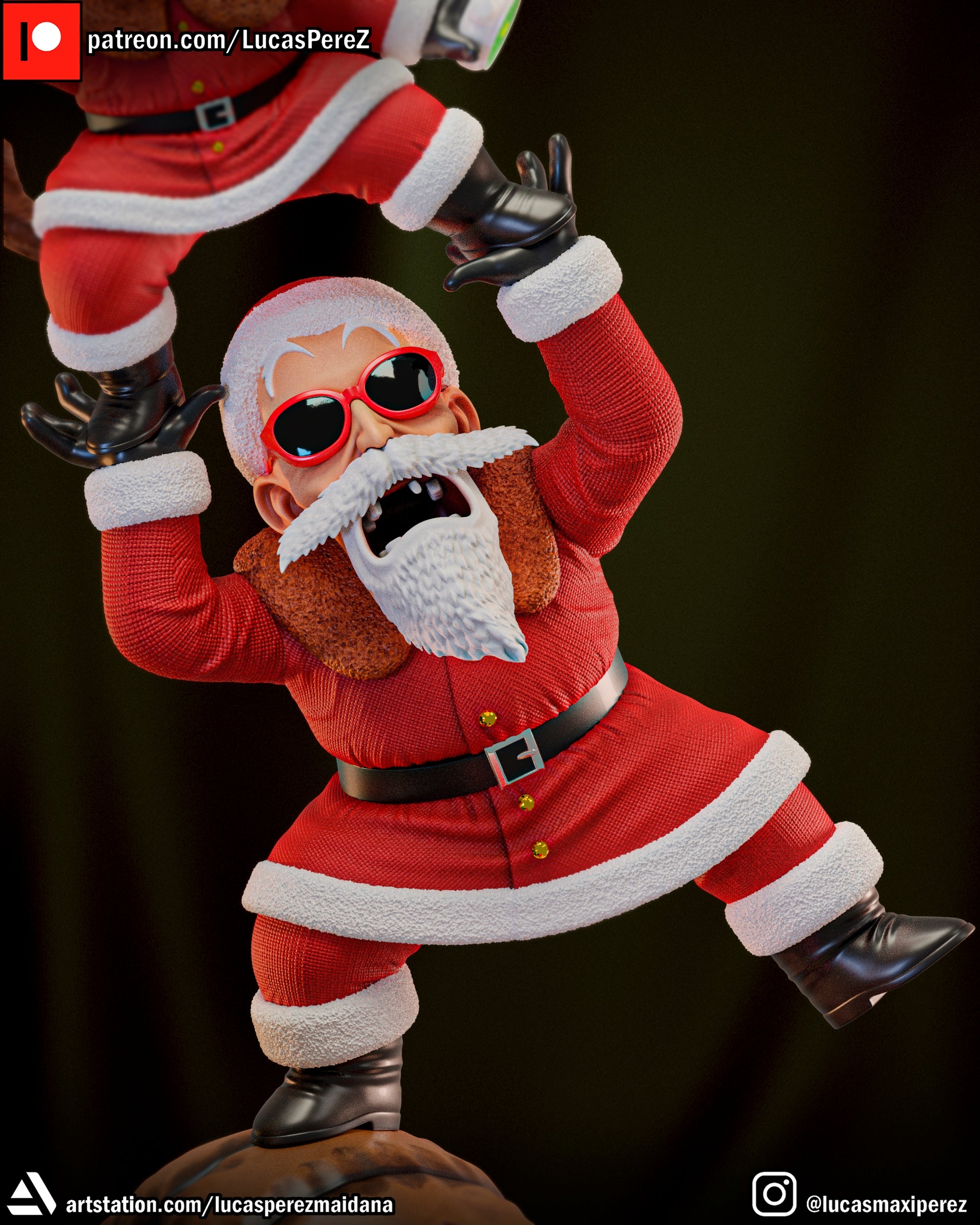 Dragon Ball Christmas Special (Goku, Master Roshi, Krillin, Oolong & Turtle) 1/6 Scale Collectible Holiday Statue – Lucas Perez