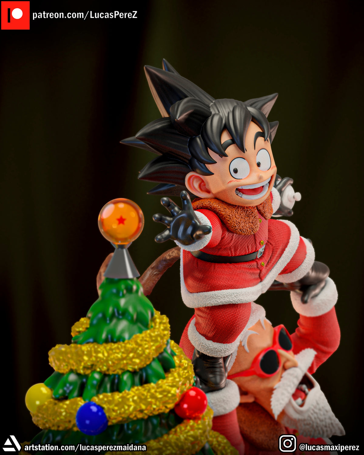 Dragon Ball Christmas Special (Goku, Master Roshi, Krillin, Oolong & Turtle) 1/6 Scale Collectible Holiday Statue – Lucas Perez